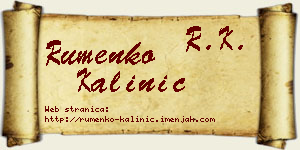 Rumenko Kalinić vizit kartica
